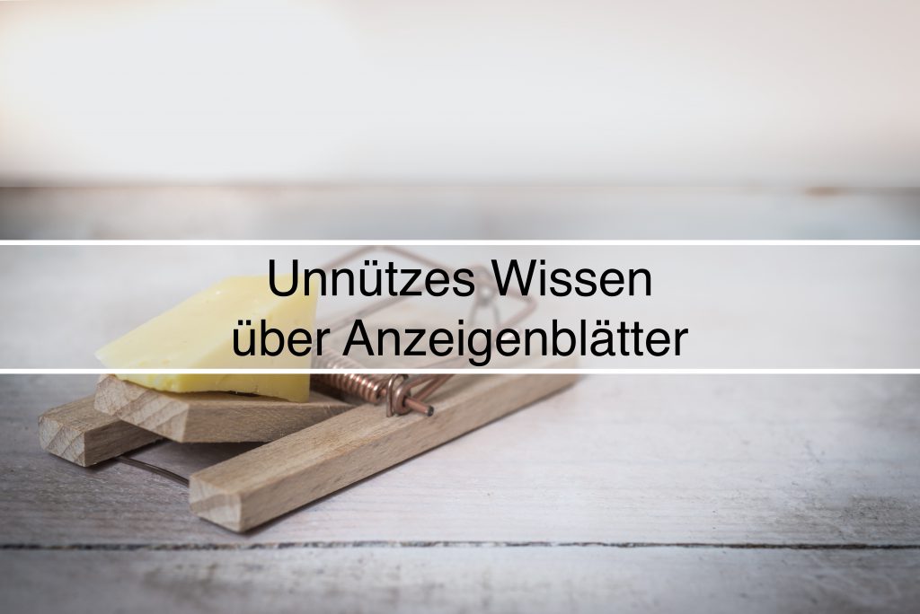 Käseblatt schließt den Magen - Wirkung und Wahrnehmung von Anzeigenblättern