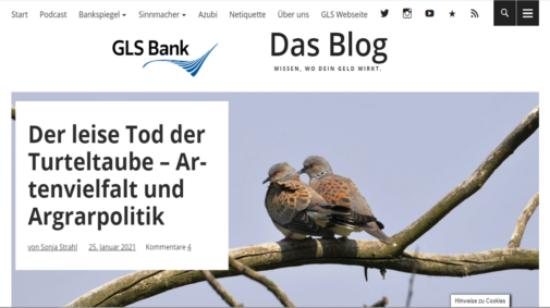 Best Practices von Corporate Blogs in Deutschland: Blog der GLS Bank.