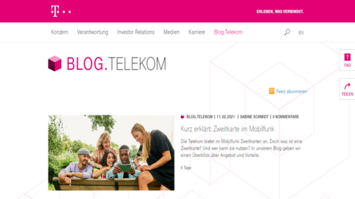 Best Practices von Corporate Blogs in Deutschland: Telekom-Blog.