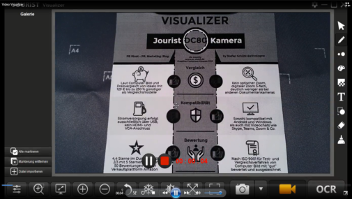 Video-Tutorial zur Software der Dokumentenkamera Jourist DC80 (Stefan Schütz / PR Stunt)